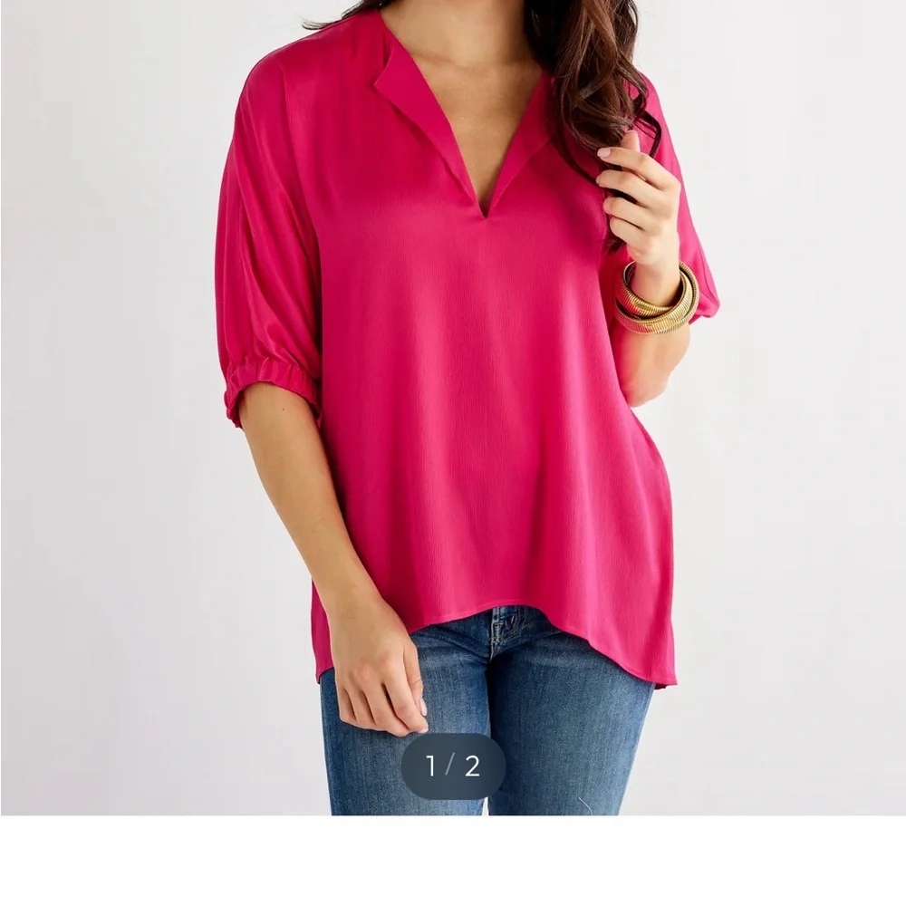 Caryn Lawn Elegant‎ Betsy Top in Fuschia- worn once. 175 retail